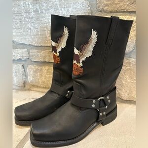 Harley-Davidson Black Eagle Embroidered Boots